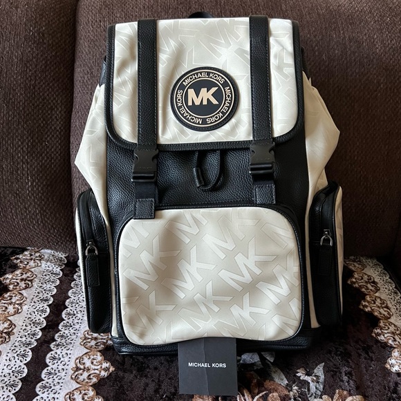 MICHAEL KORS Signature Logo Kent Hemp Rucksack Nylon Utility Backpack NWT - Picture 2 of 16